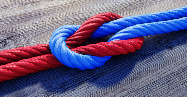 Knoten in einem Seil